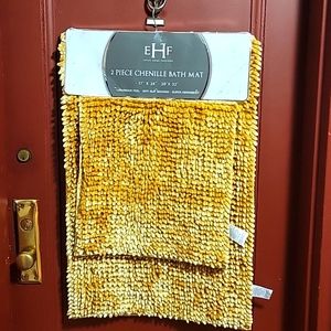 EHF ESTEX HOME FASHIONS 2 PIE E CHENILLE BATH MAT GOLD